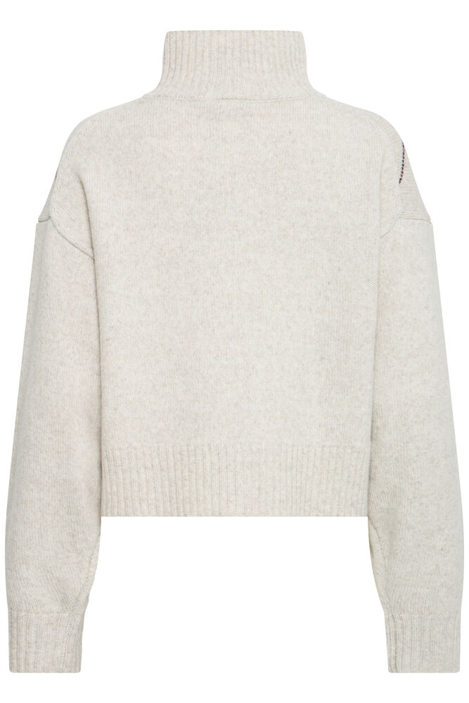 Fransa GIGI Pullover in Oatmeal Melange Check