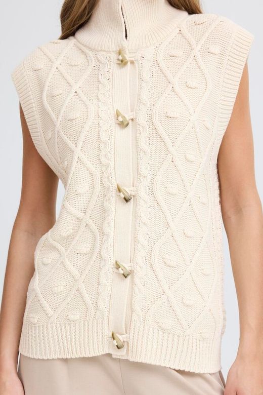 ICHI Destan Waistcoat in Sandshell