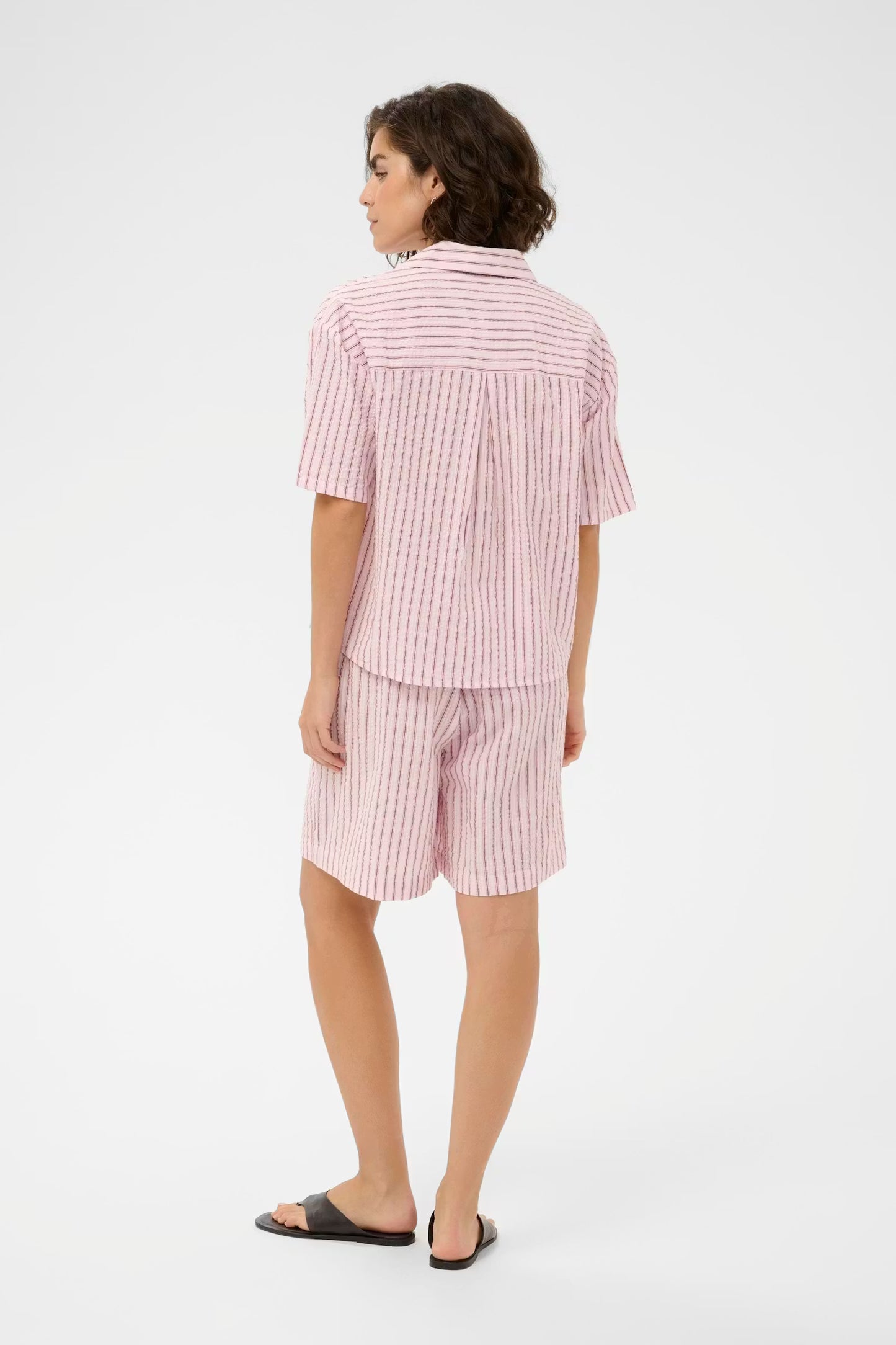 KAFFE Lara Shirt in Ballerina White Henna Stripe