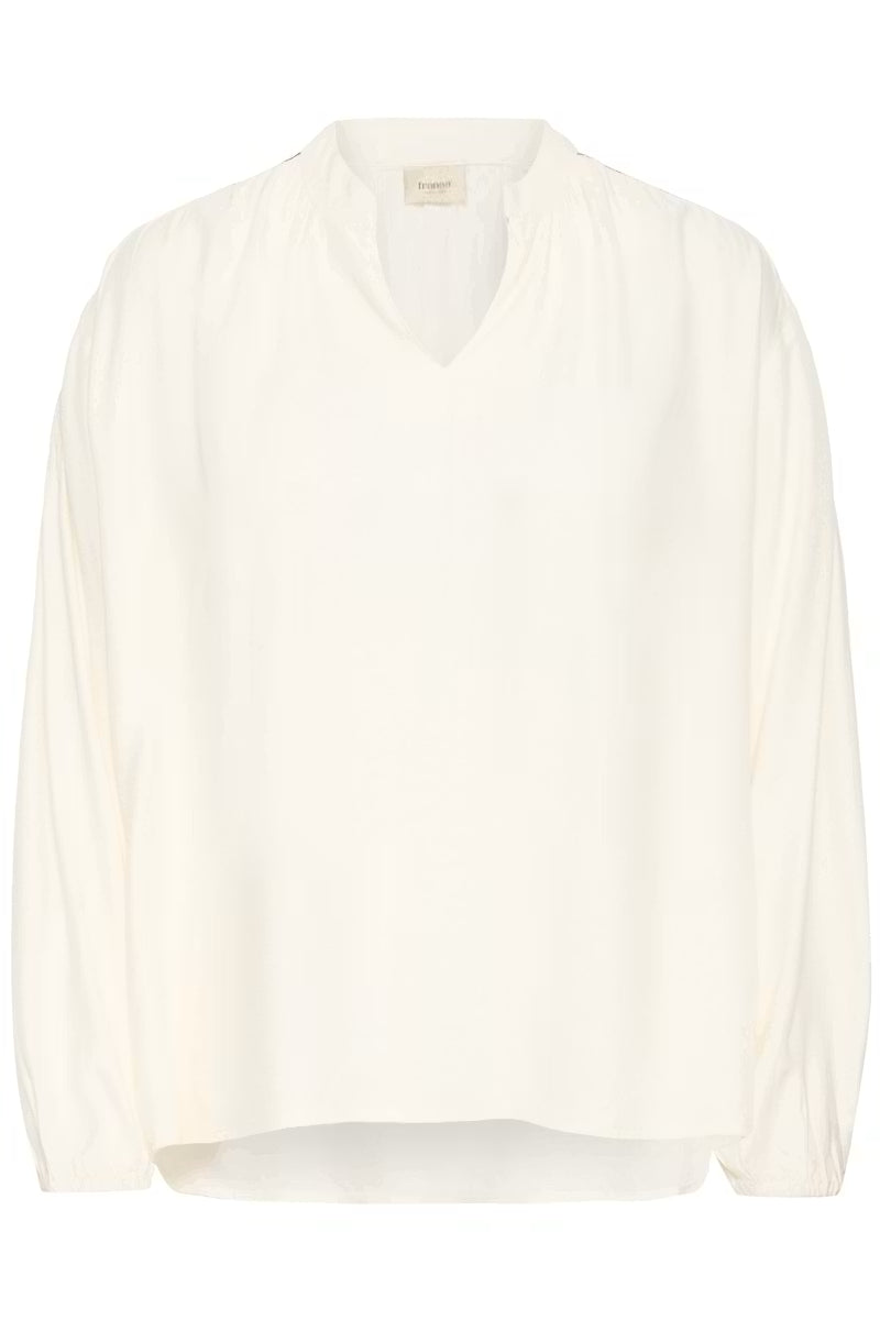 Fransa Helene Blouse in Whisper White