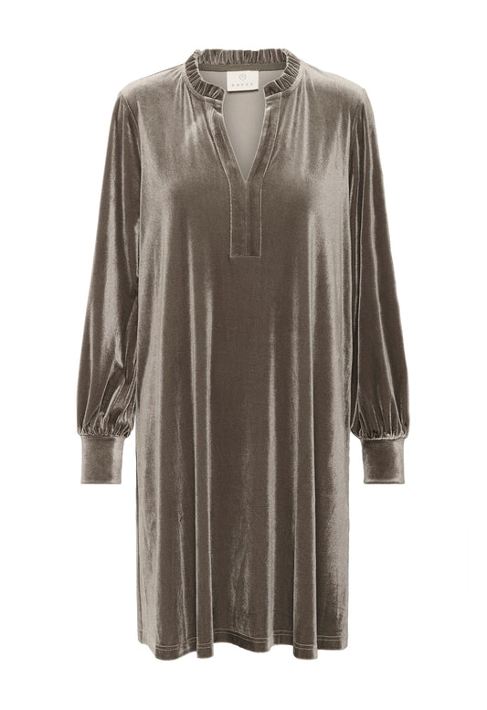 Kaffe Kelly Flounce Dress in Morel