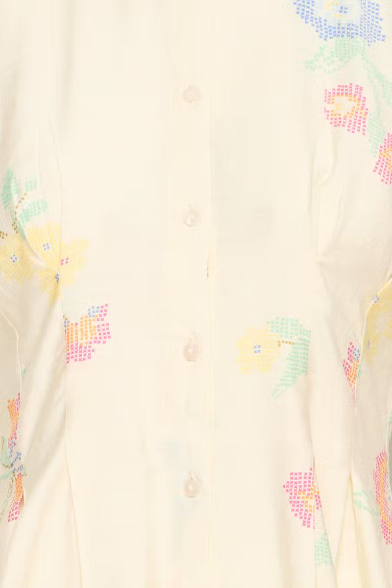 ICHI Ginni Shirt in Cross Stitch Flowers
