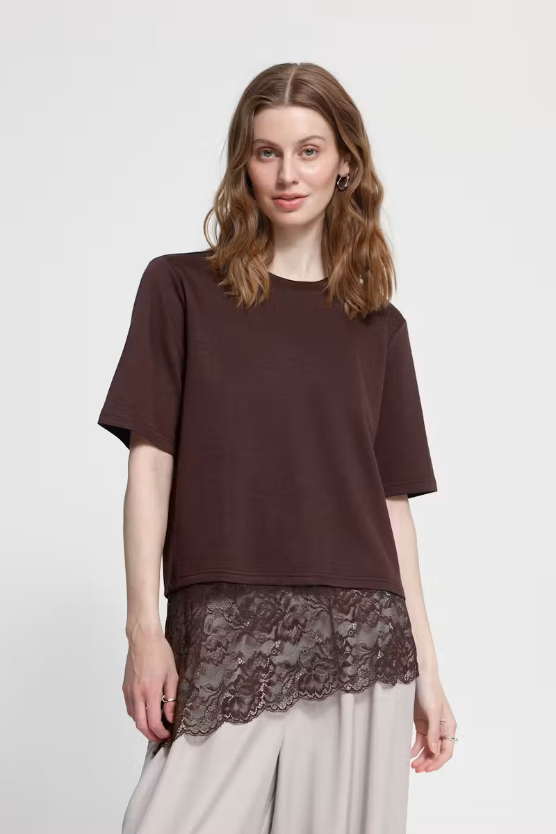 ICHI Kaiwa T-shirt in Chocolate Torte