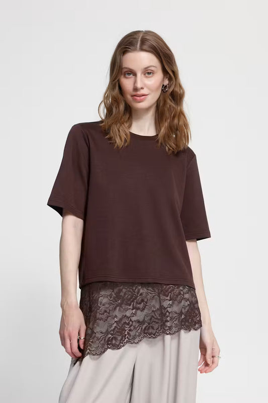 ICHI Kaiwa T-shirt in Chocolate Torte