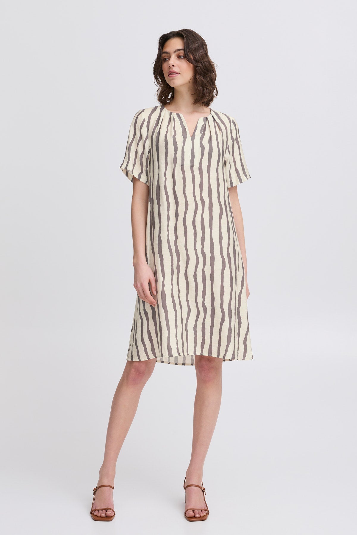 Fransa Ariana Dress in striped - Whisper White Mix