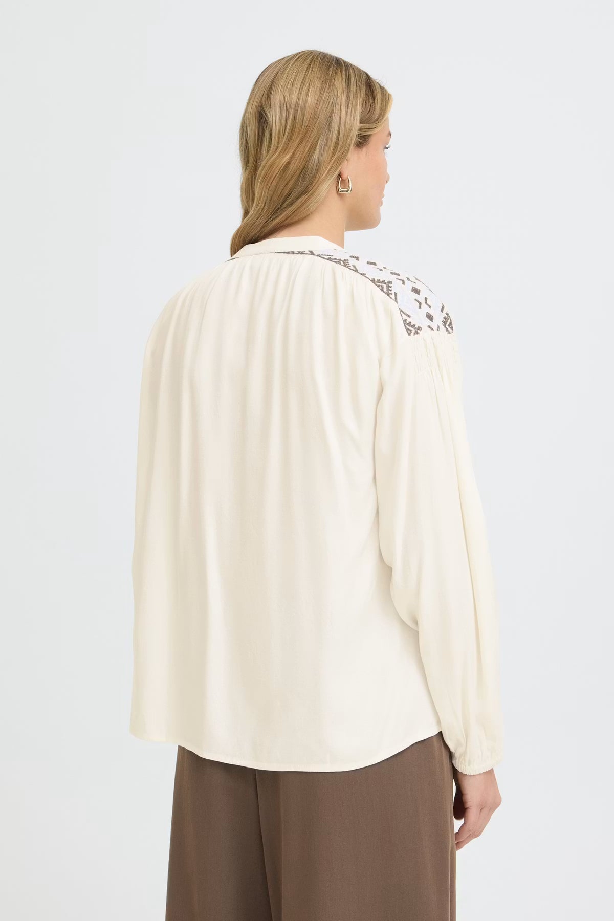 Fransa Helene Blouse in Whisper White