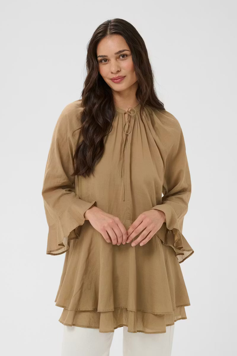 Kaffe Flora Tunic in Petrified Oak