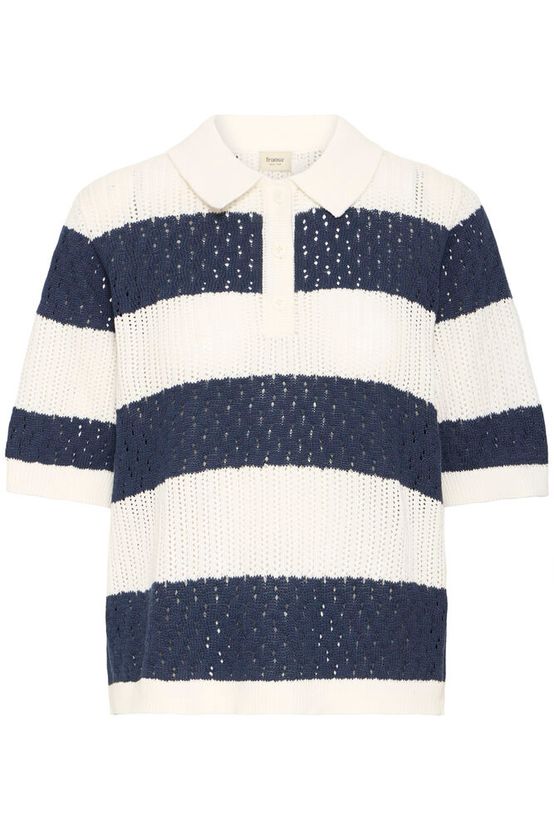 Fransa Vally Polo Shirt in Navy Blazer Stripe