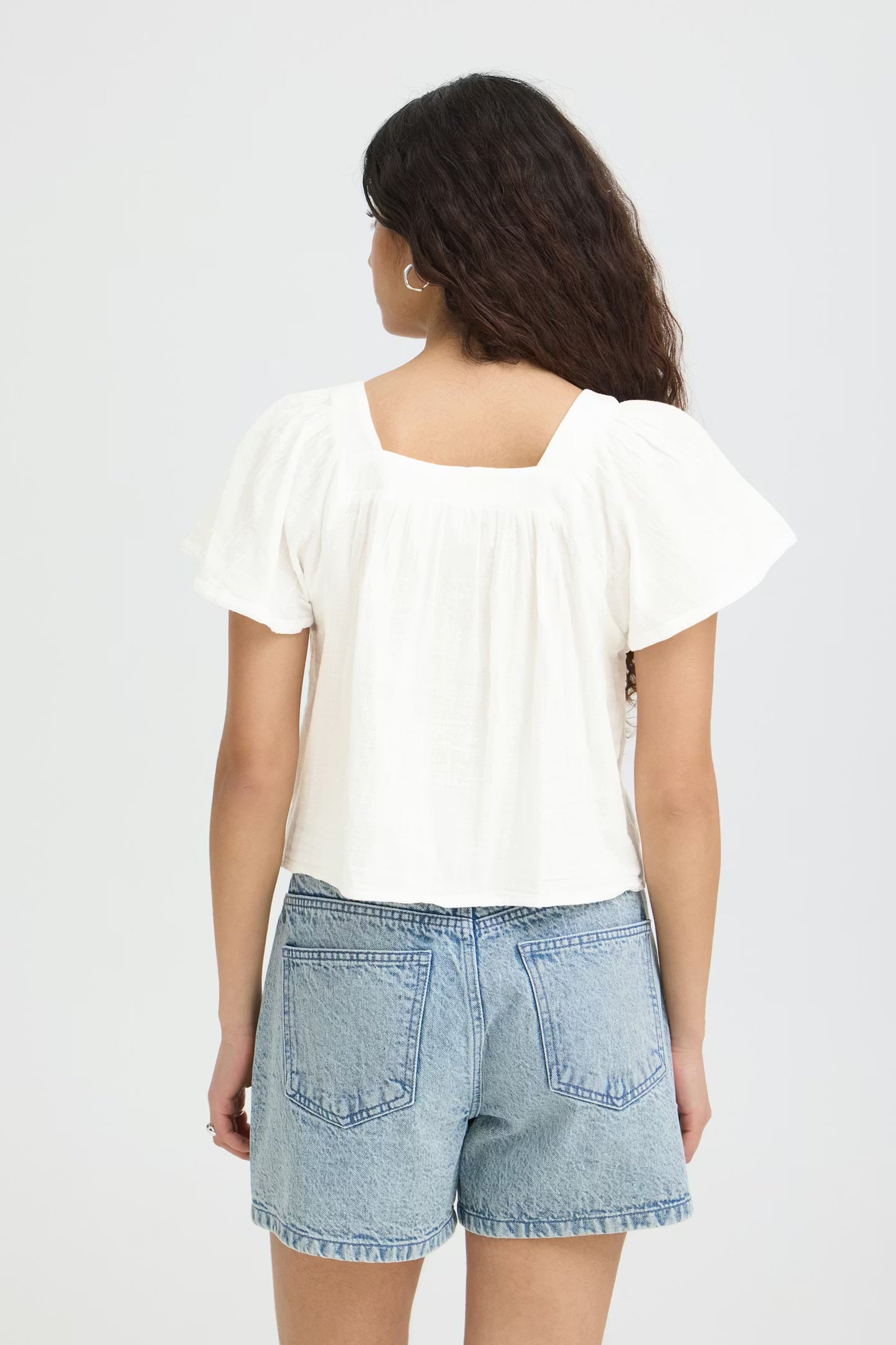 Ichi Foxa SS Blouse in Cloud Dancer