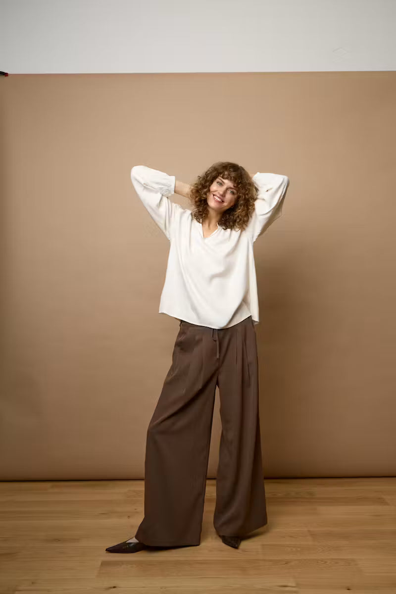 Fransa Helene Blouse in Whisper White