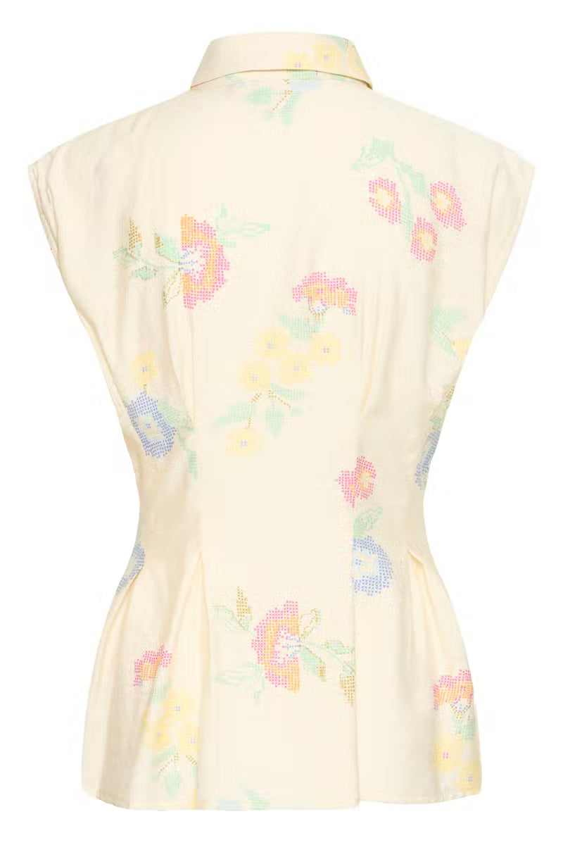 ICHI Ginni Shirt in Cross Stitch Flowers