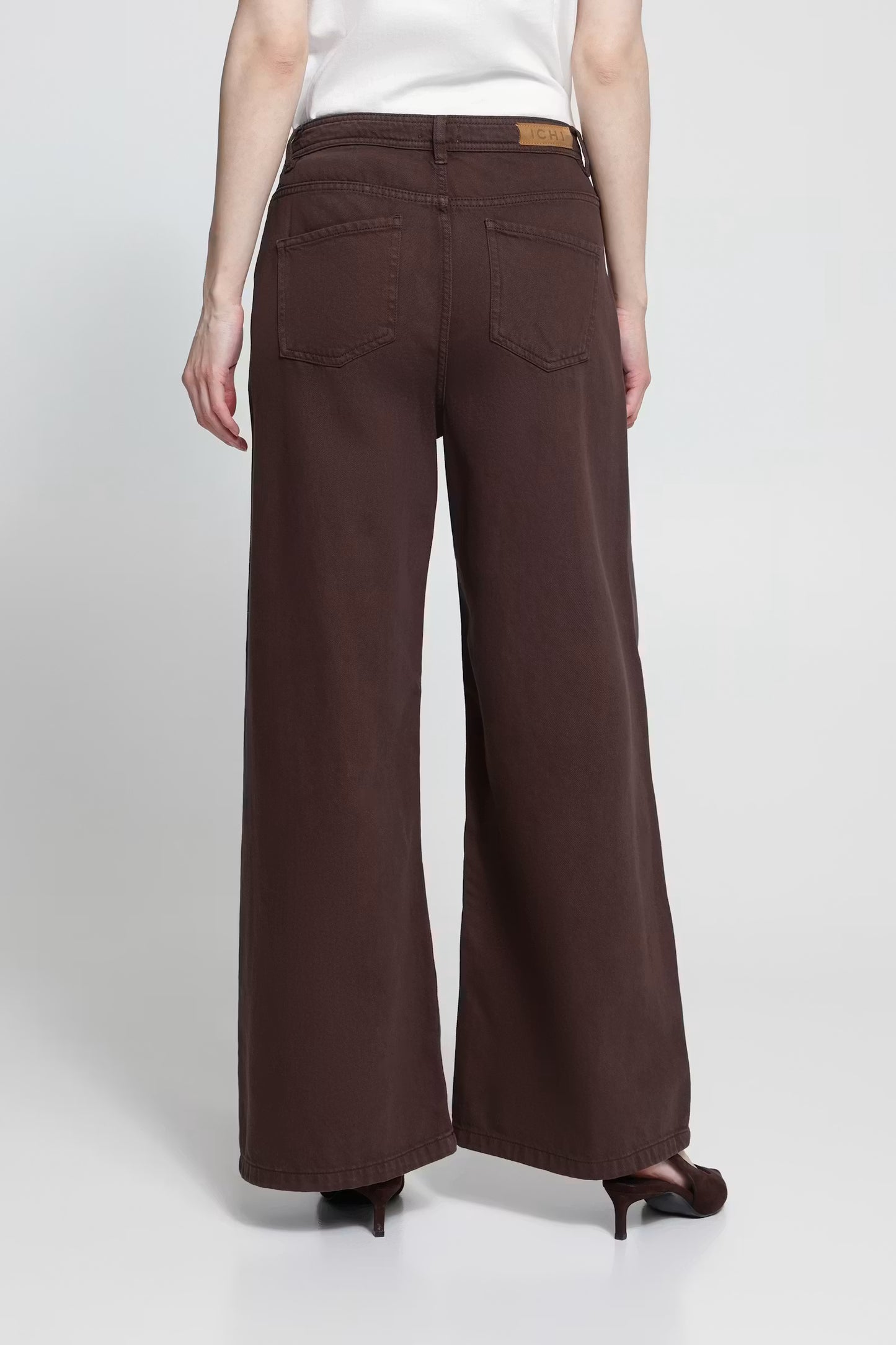 ICHI Hezano Wide Pant in Chicory Coffee / Brown
