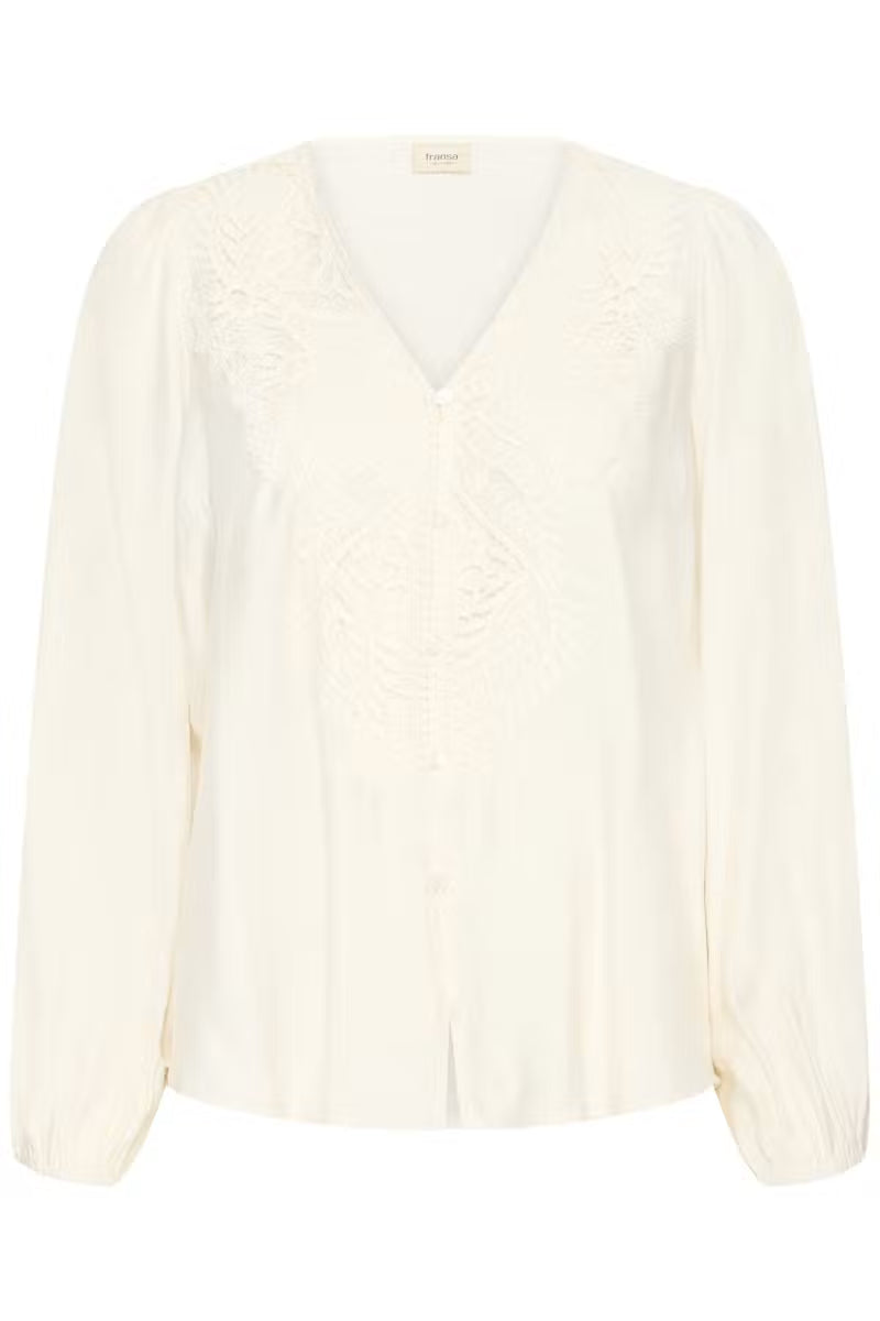 Fransa Blondie Shirt in Whisper White