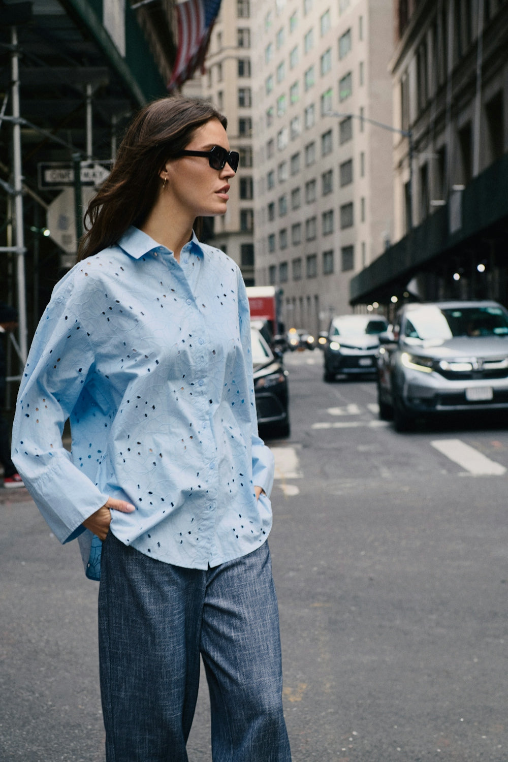 Soaked In Luxury Iva Shirt in Chambray Blue