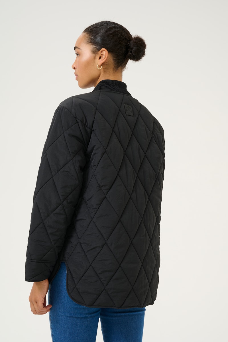 Kaffe Lorena Quilted Jacket in Black Deep