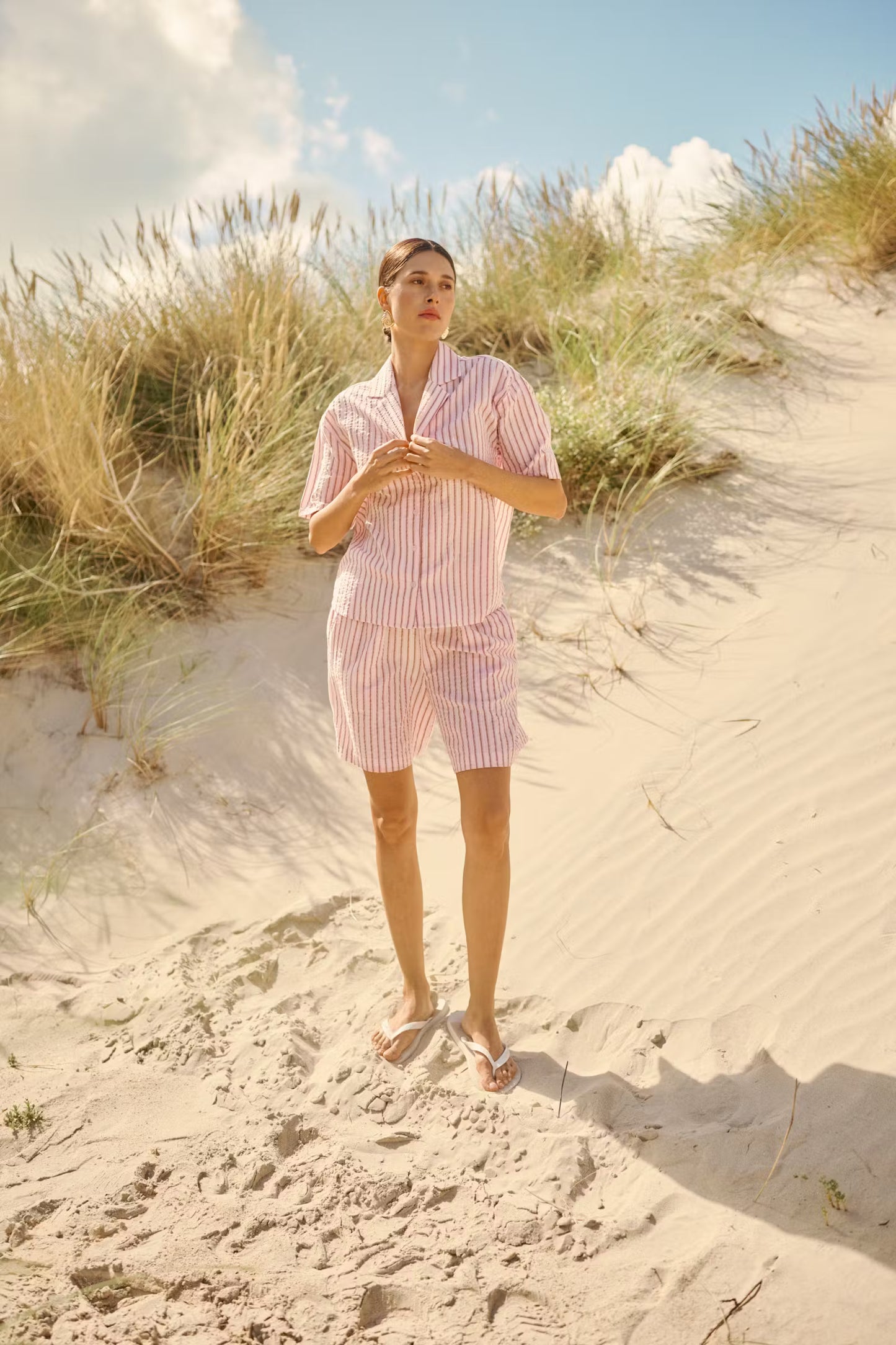 KAFFE Lara Shirt in Ballerina White Henna Stripe