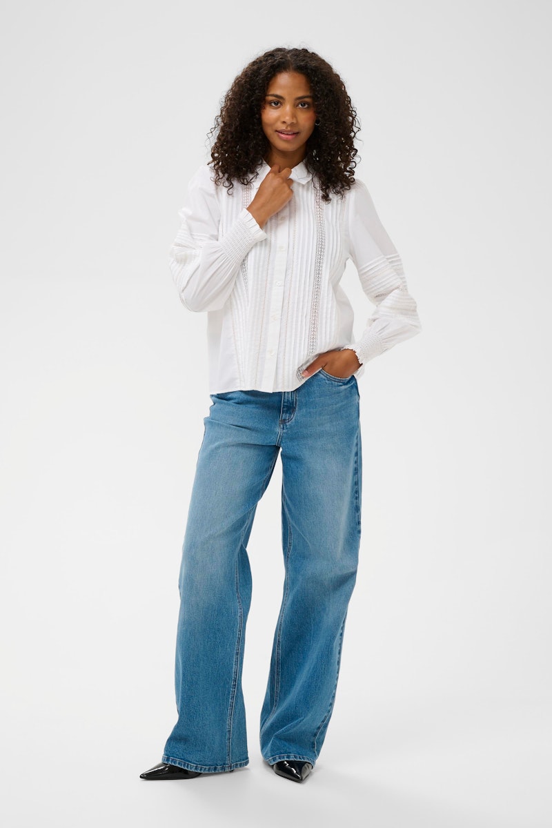 KAFFE Bella Shirt in Optical White