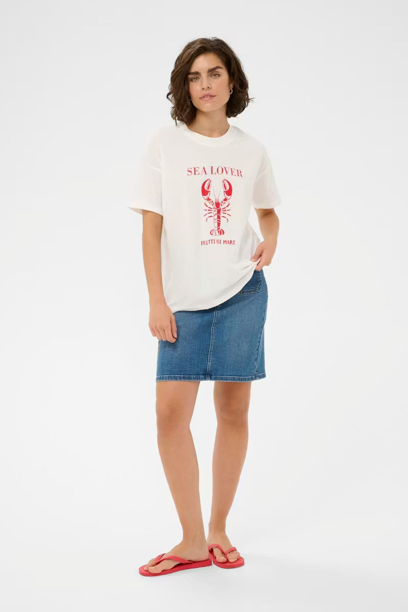 KAFFE Annemette T-shirt in Chalk / White