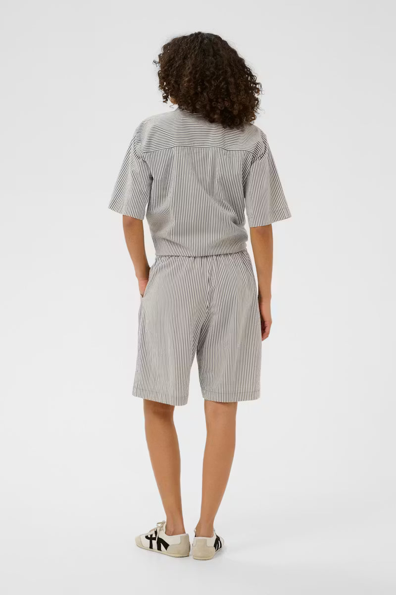 Kaffe Naya Short in Midnight/White Stripe