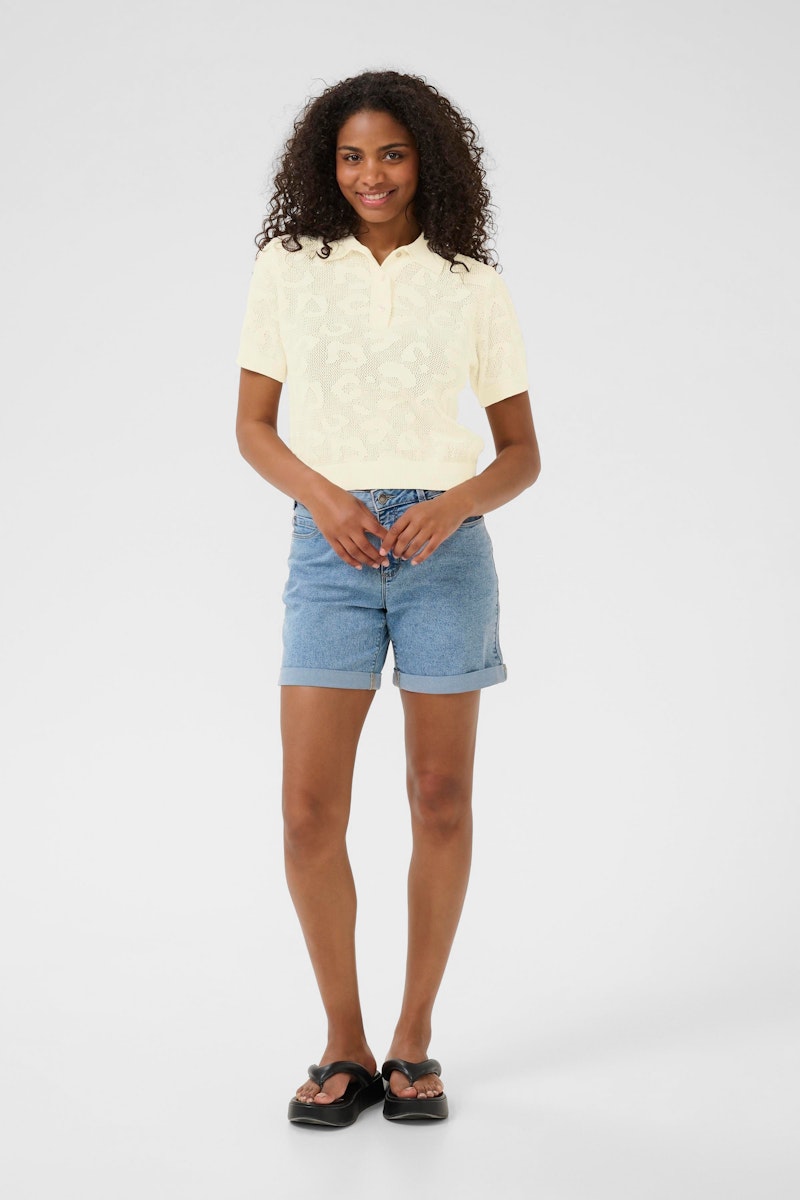 Kaffe Abela Knit Polo in Turtledove