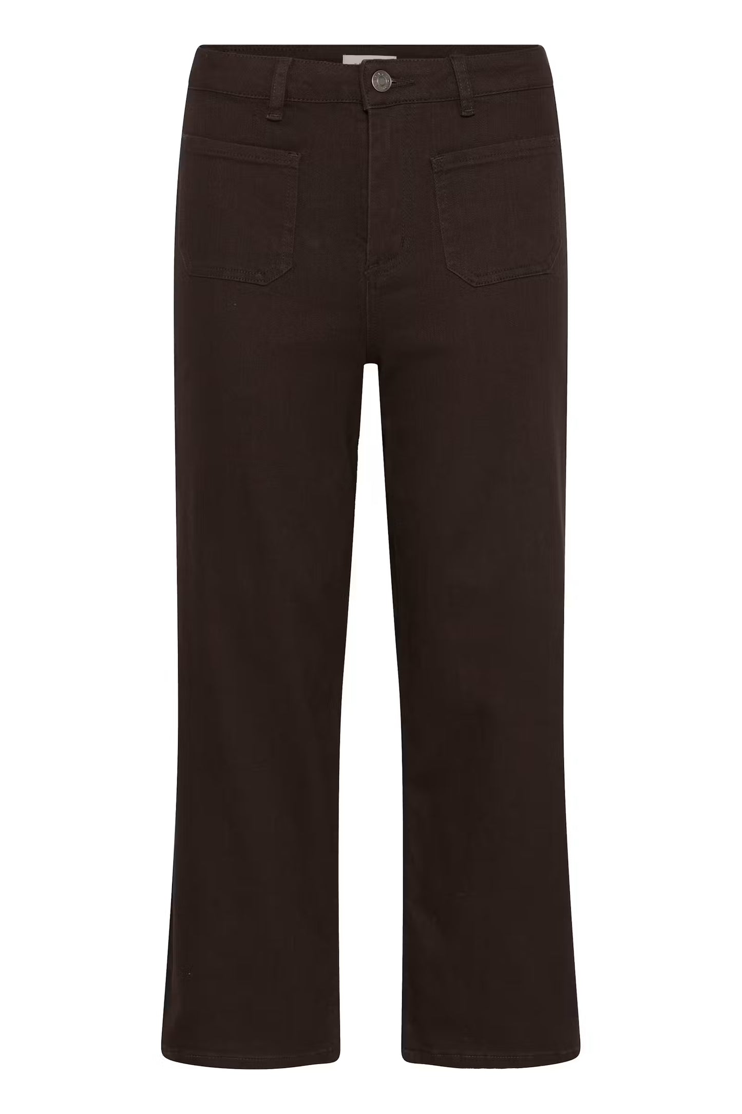 Kaffe Brook Cropped High Waisted Jeans in Coffee Bean