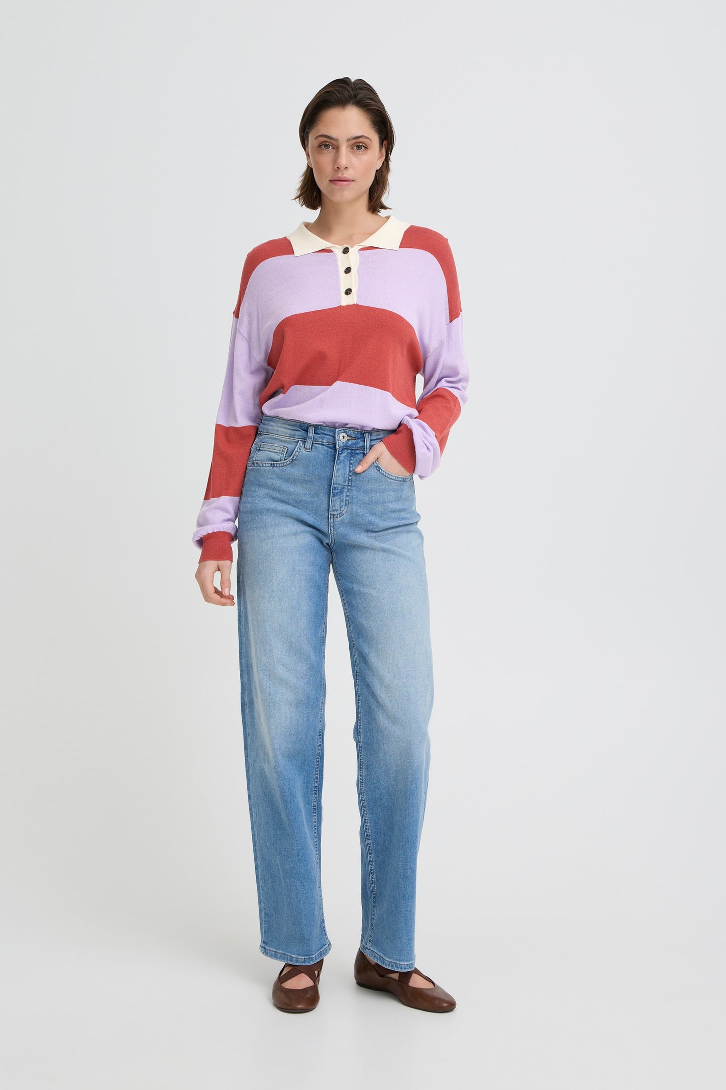 ICHI Boston LS in Purple Rose Melange