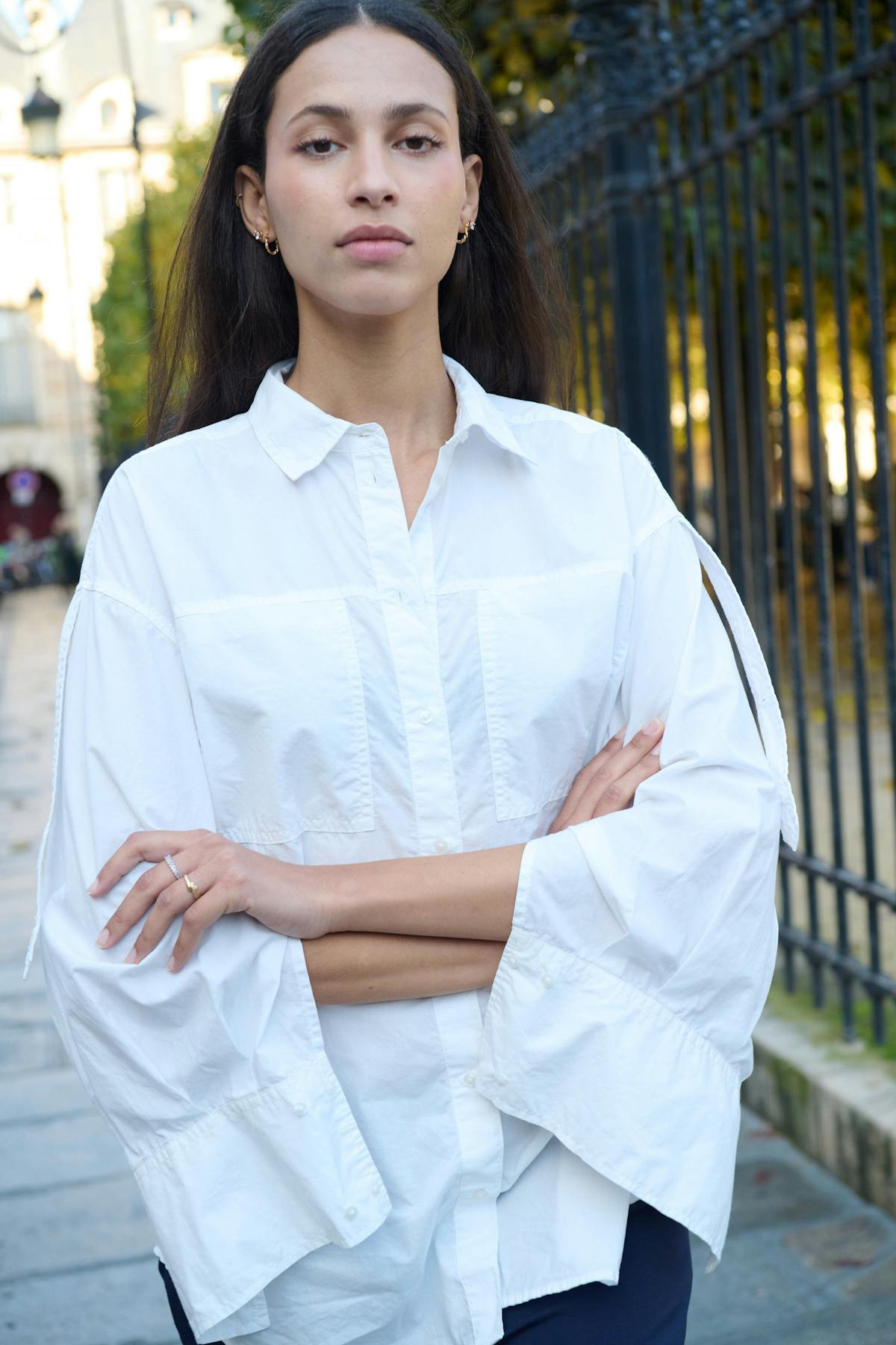 Soaked In Luxury Calico Shirt Blouse in Broken White