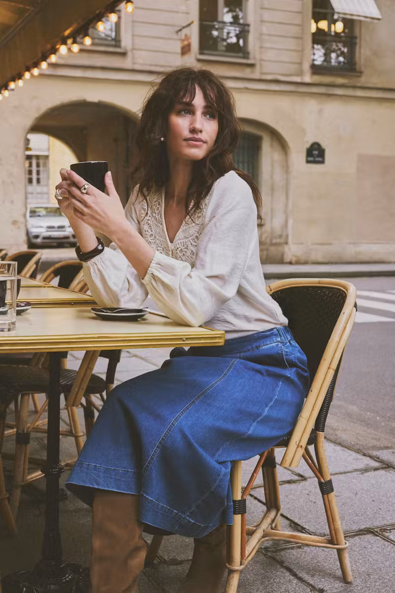 Fransa Blondie Shirt in Whisper White