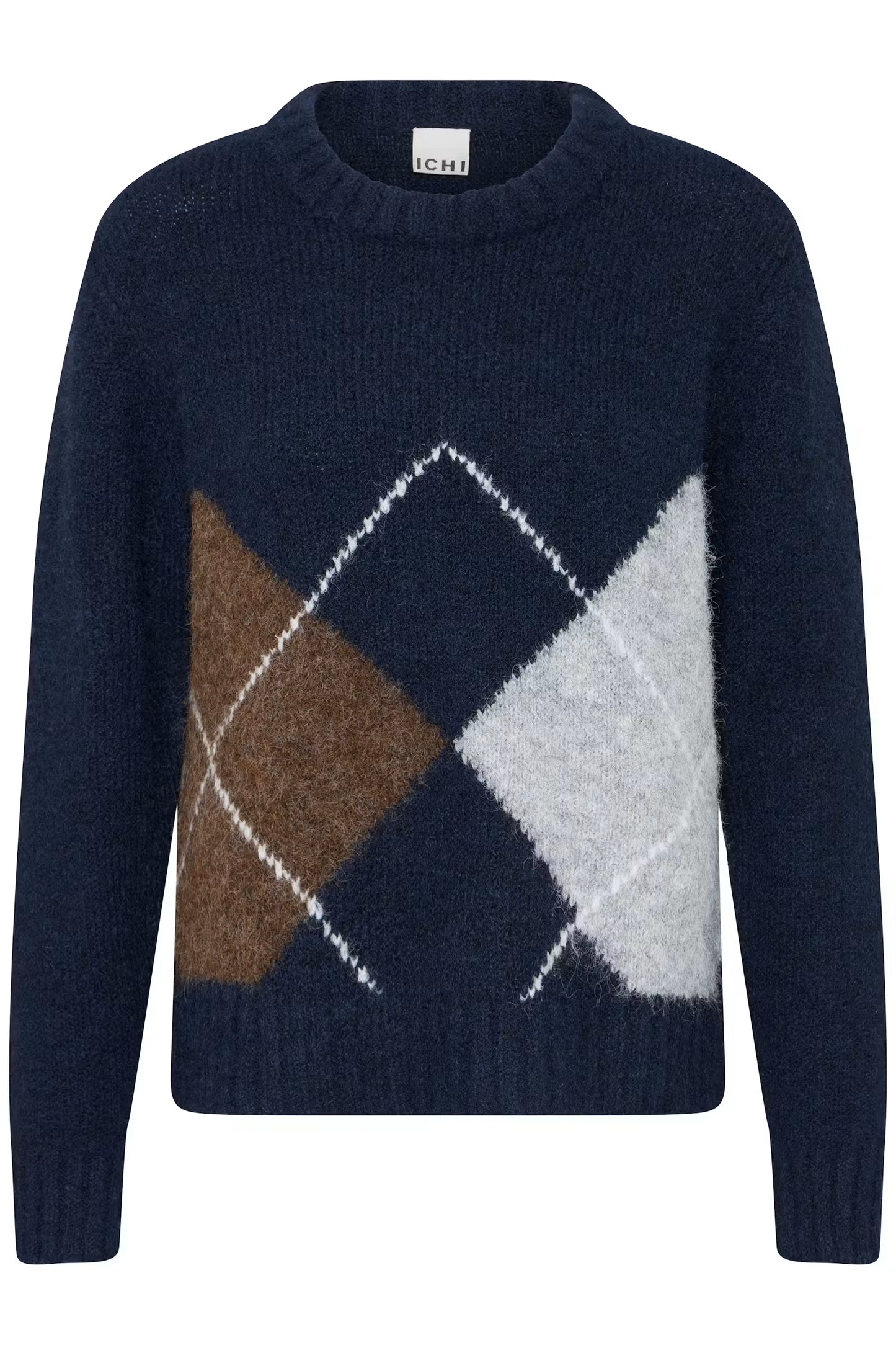 ICHI Bayana LS Jumper in Total Eclipse Harlekin