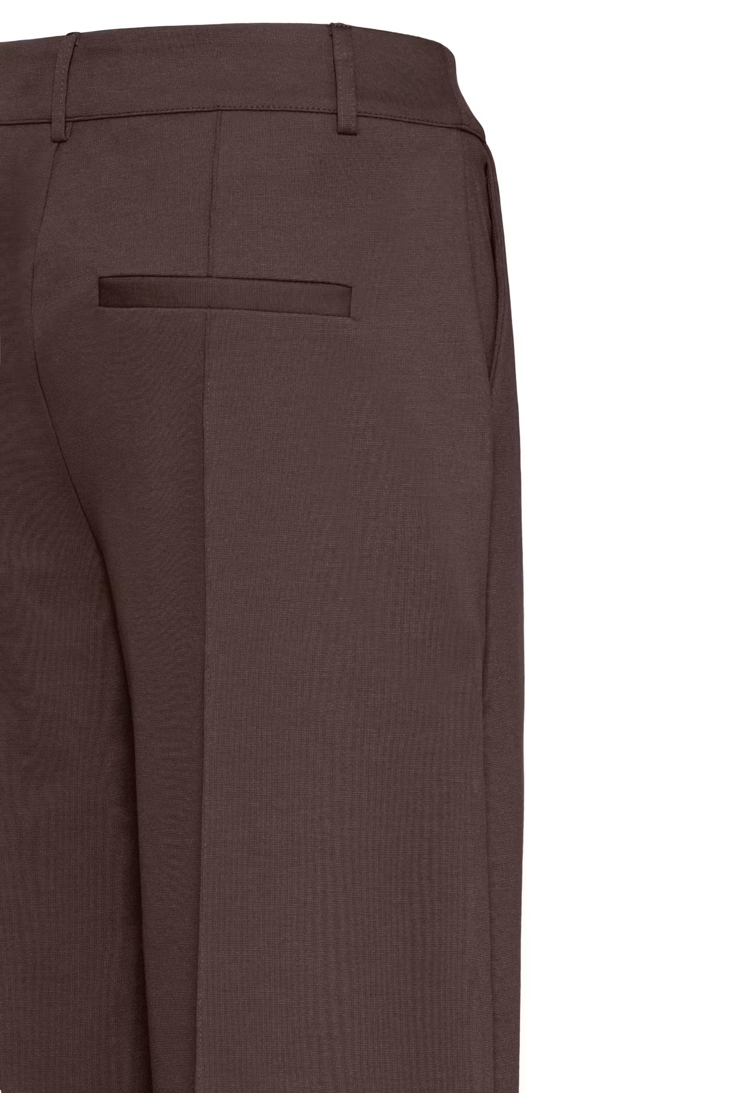 ICHI Kate Office Long Wide Pants in Chocolate