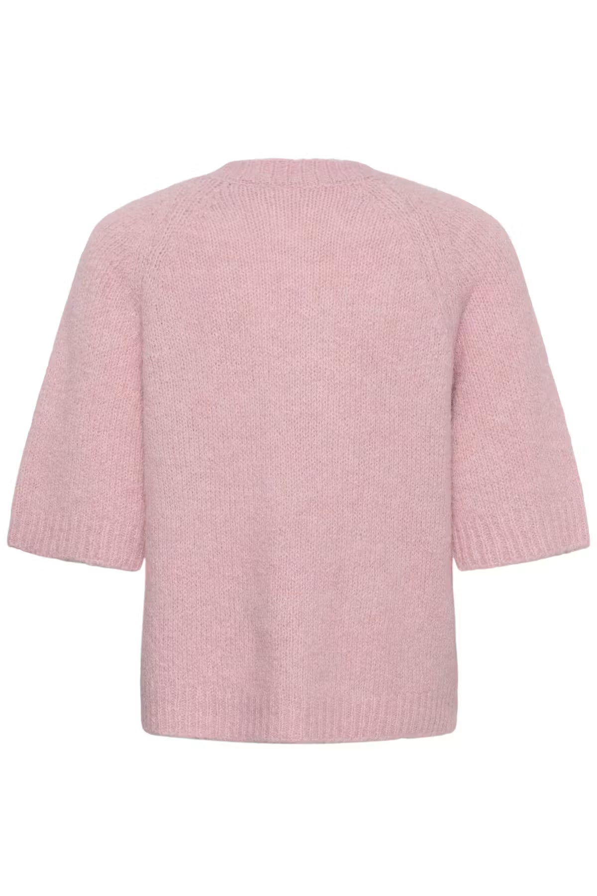 Kaffe Emilie Cropped Knit Pullover in Wild Rose