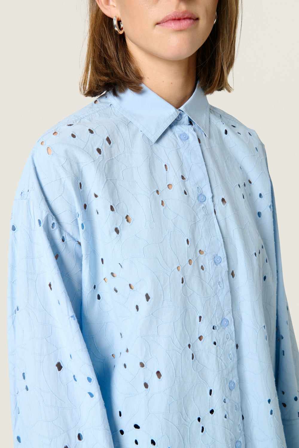 Soaked In Luxury Iva Shirt in Chambray Blue