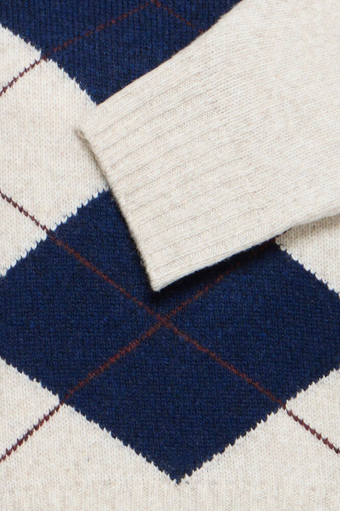 Fransa GIGI Pullover in Oatmeal Melange Check