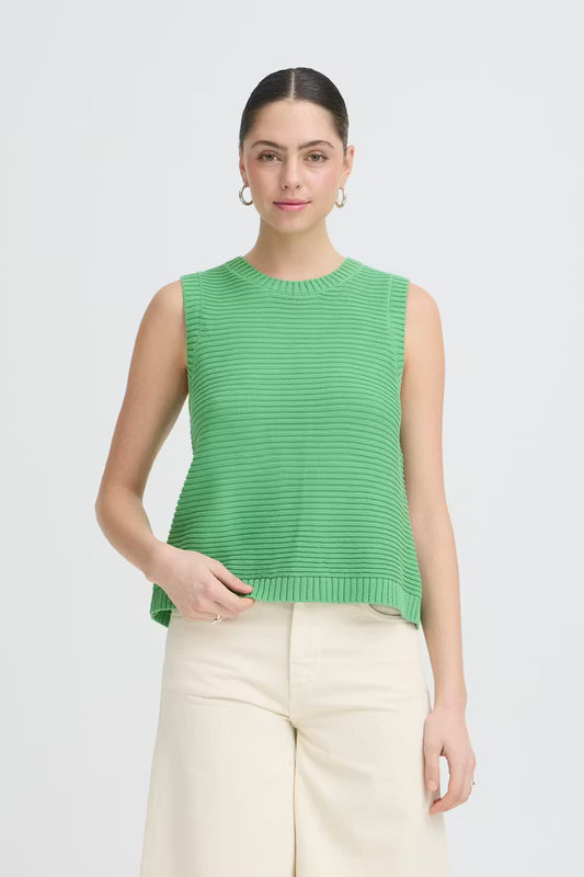 ICHI Dotties Waistcoat in Green