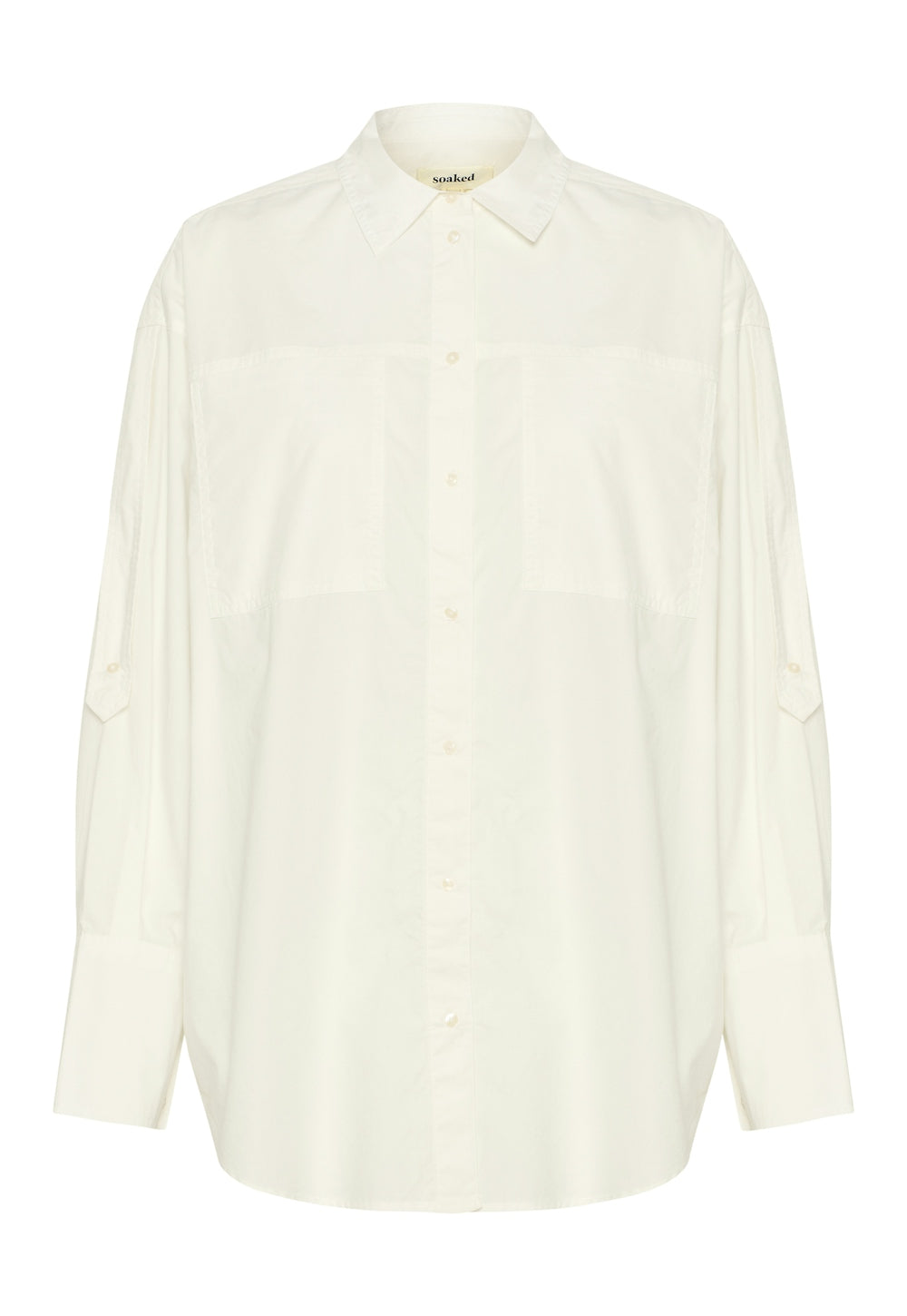 Soaked In Luxury Calico Shirt Blouse in Broken White