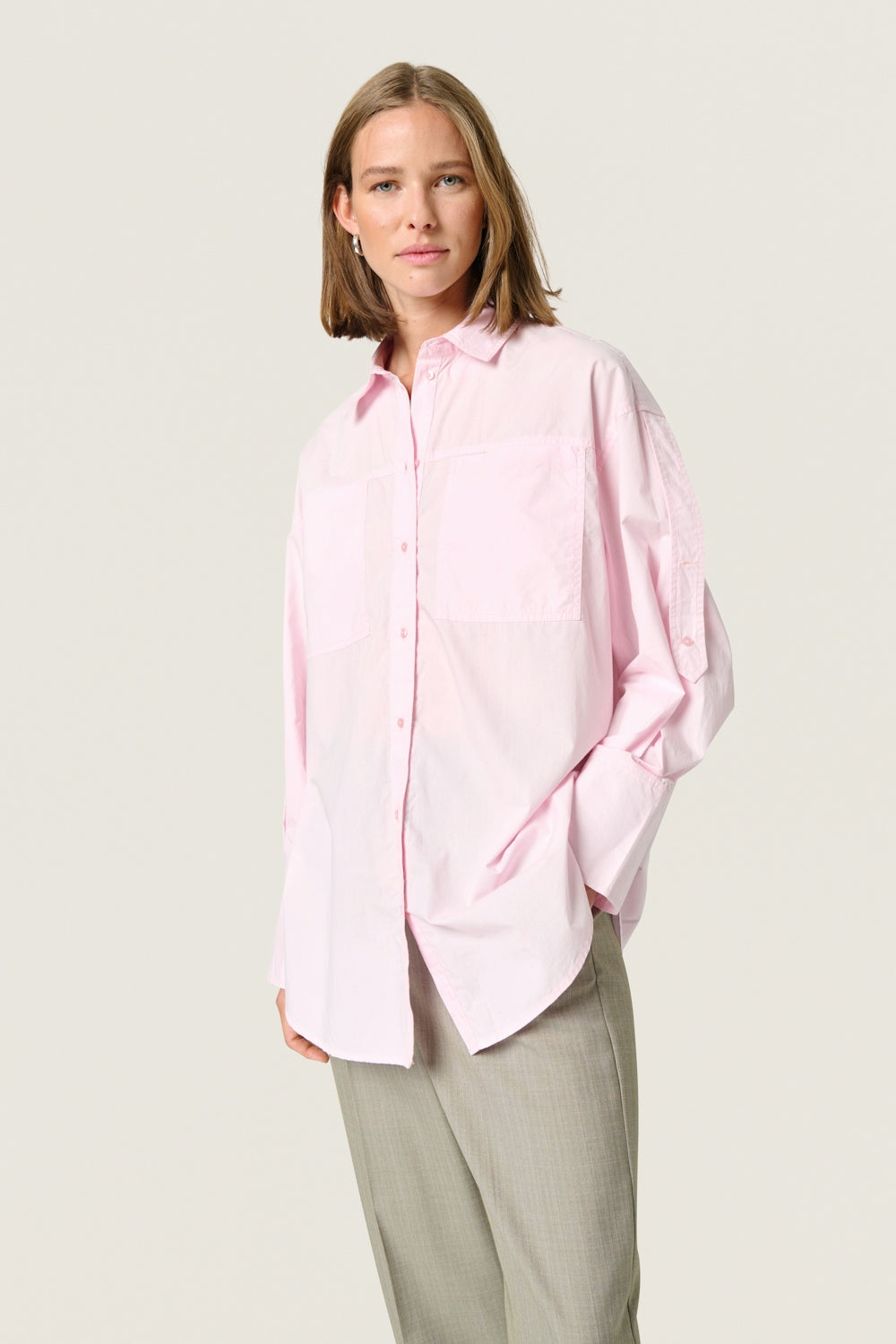 Soaked In Luxury Calico Shirt Blouse in Ballerina