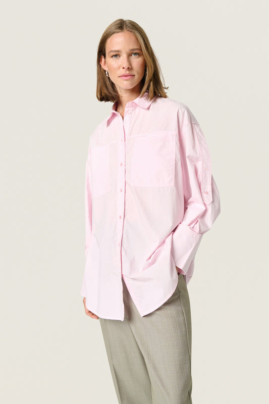 Soaked In Luxury Calico Shirt Blouse in Ballerina