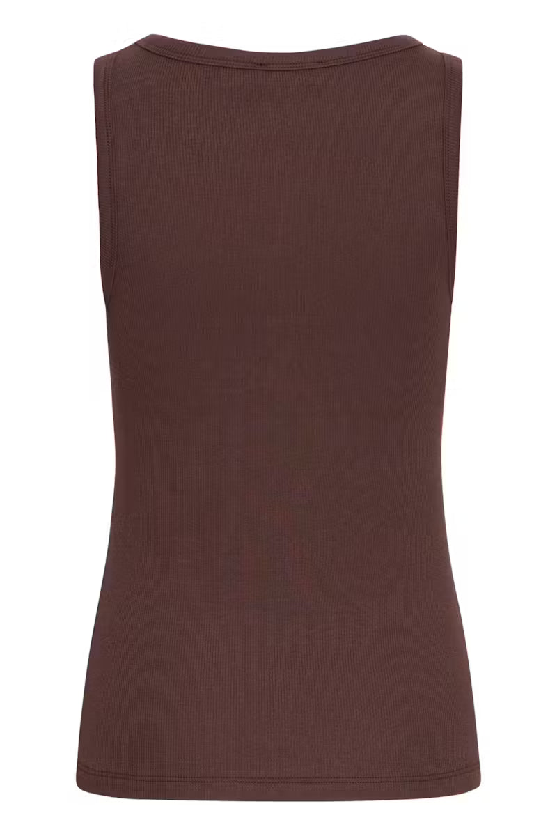 Fransa Hizamond Vest Top in Chocolate