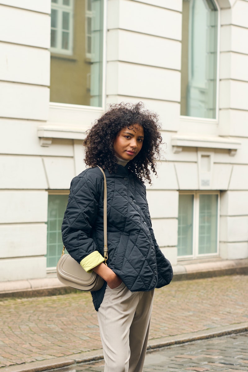 Kaffe Lorena Quilted Jacket in Black Deep