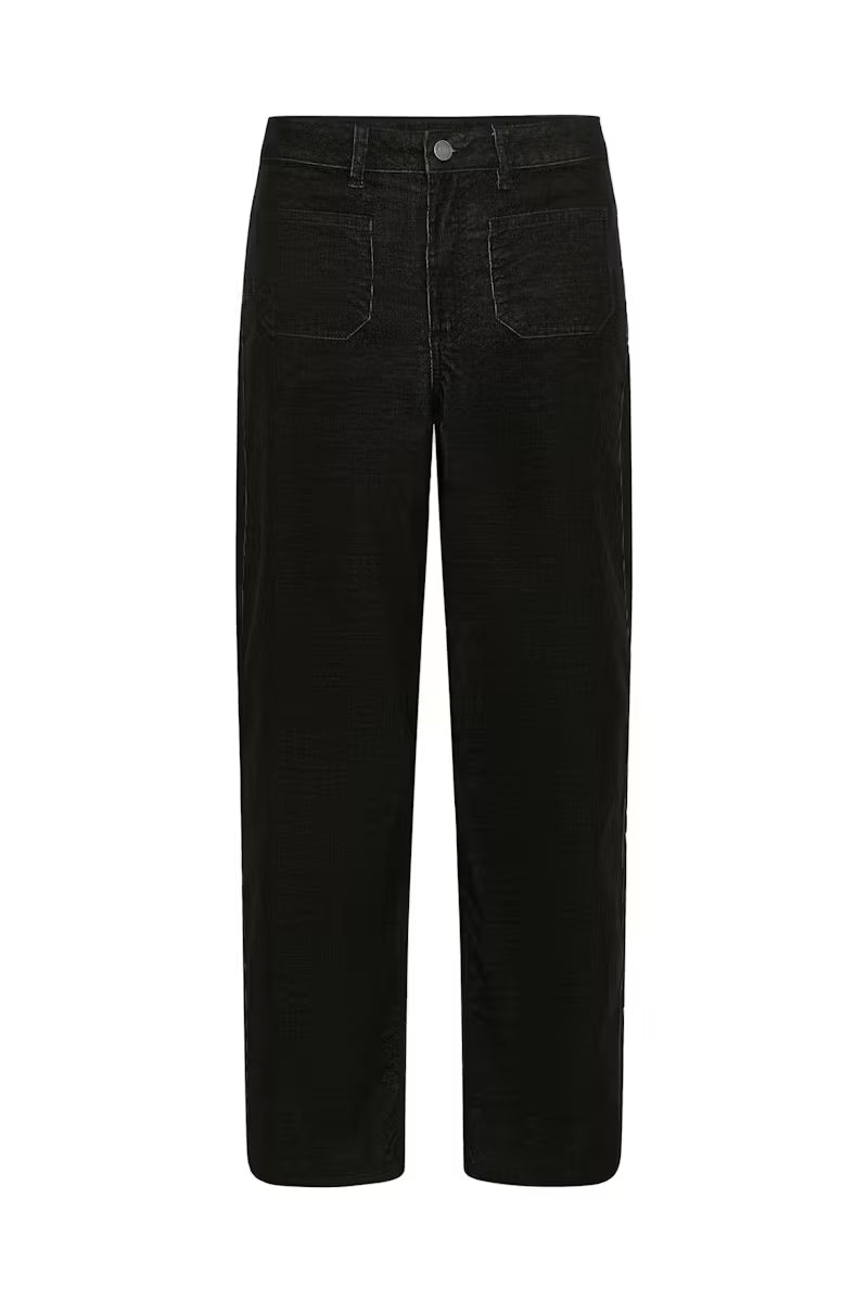 Kaffe Becca Corduroy Trousers in  Black Melange