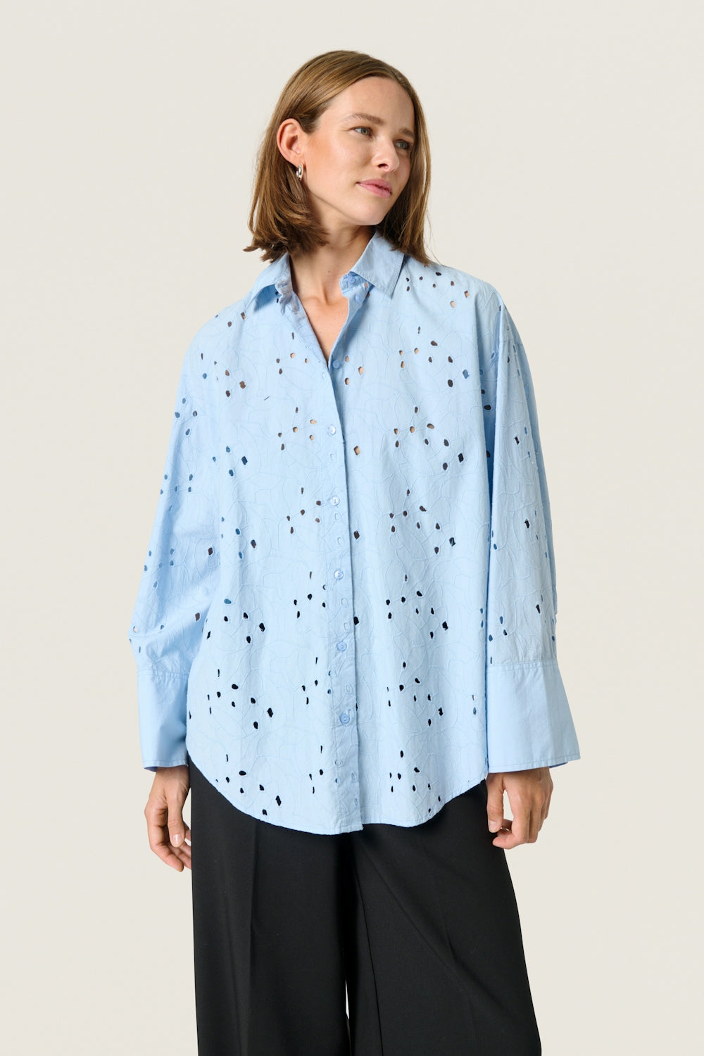 Soaked In Luxury Iva Shirt in Chambray Blue