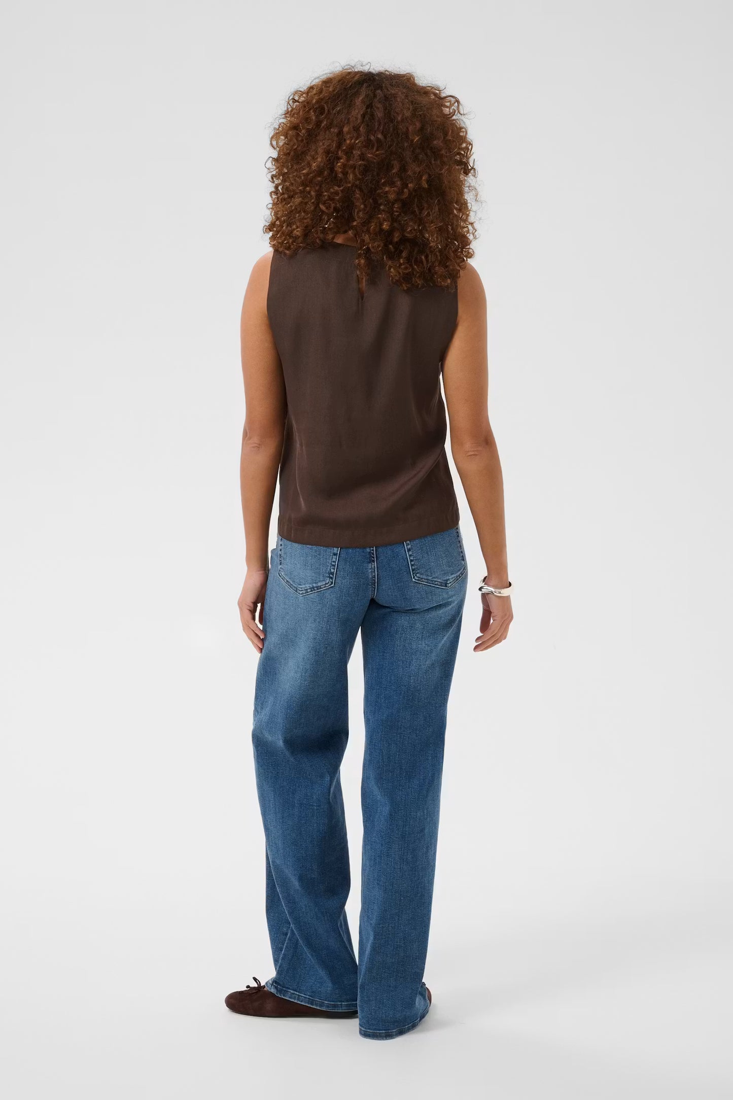 Kaffe Allie Top in Coffee Bean