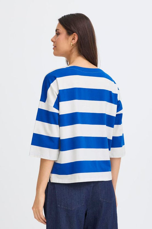 Fransa Siva Tee in True Blue & White Stripe