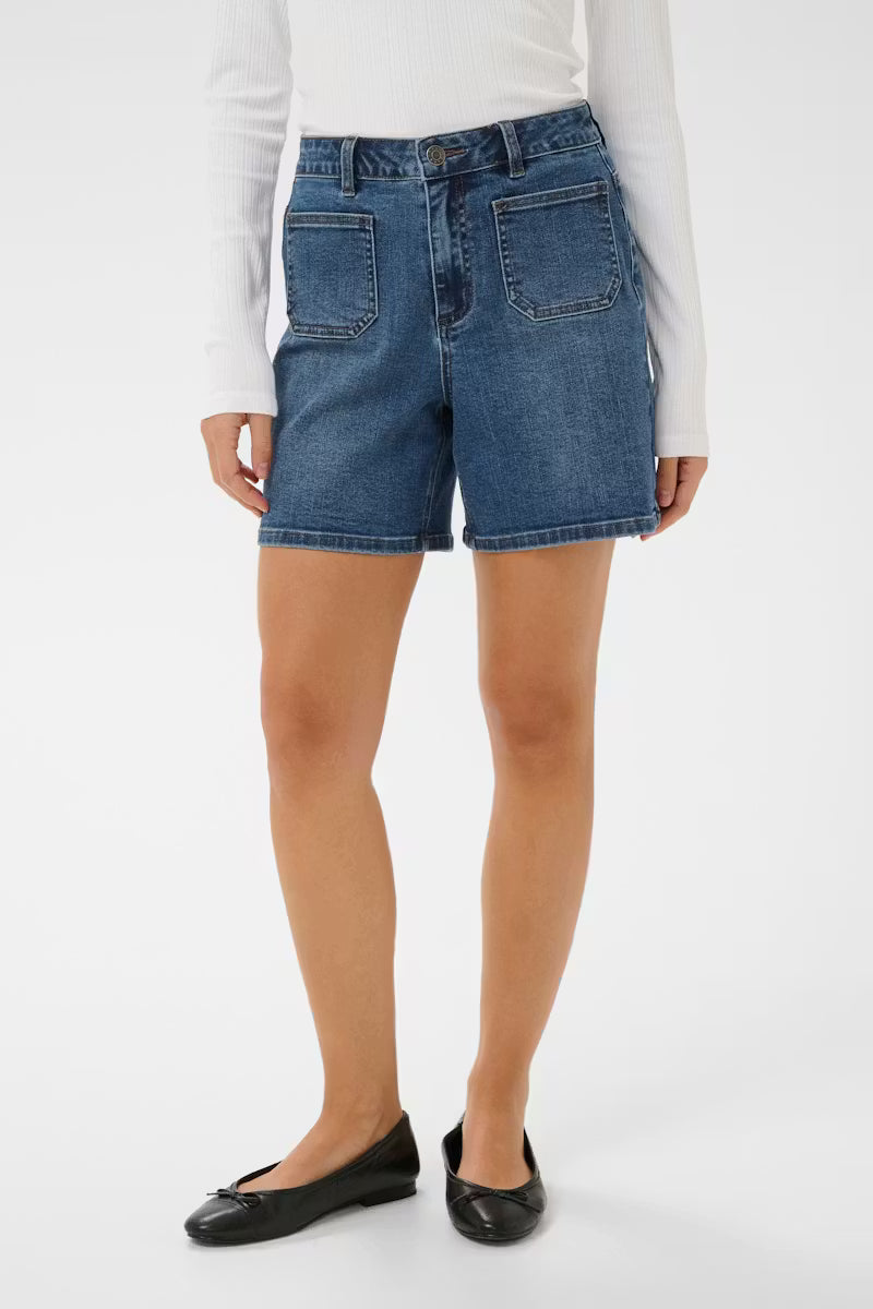 Kaffe Brook Shorts in Medium Blue Denim