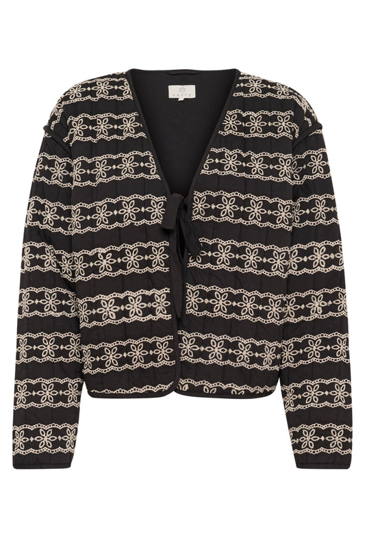 Kaffe Ronia Jacket in Black & Chalk Embroidery