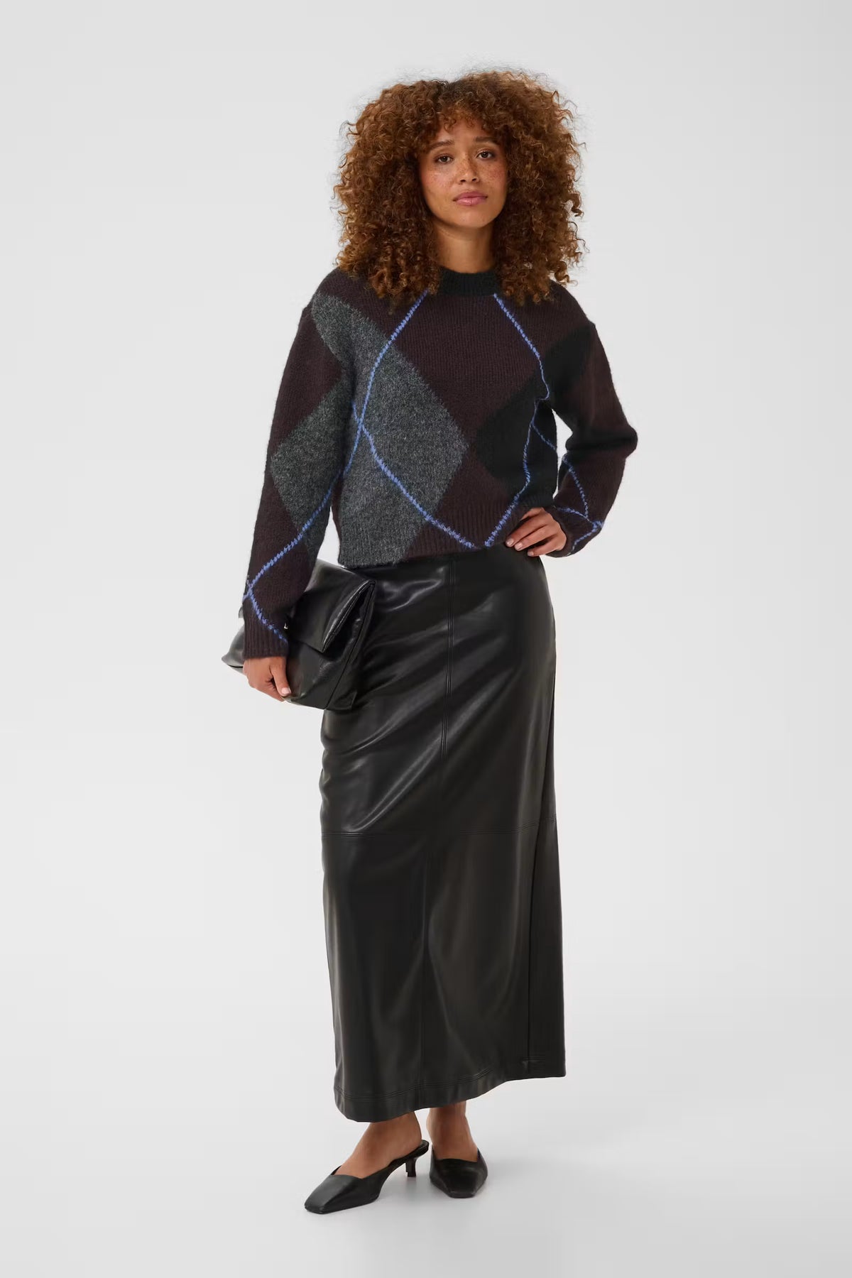 Kaffe Grith Wool Blend Argyle Pullover
