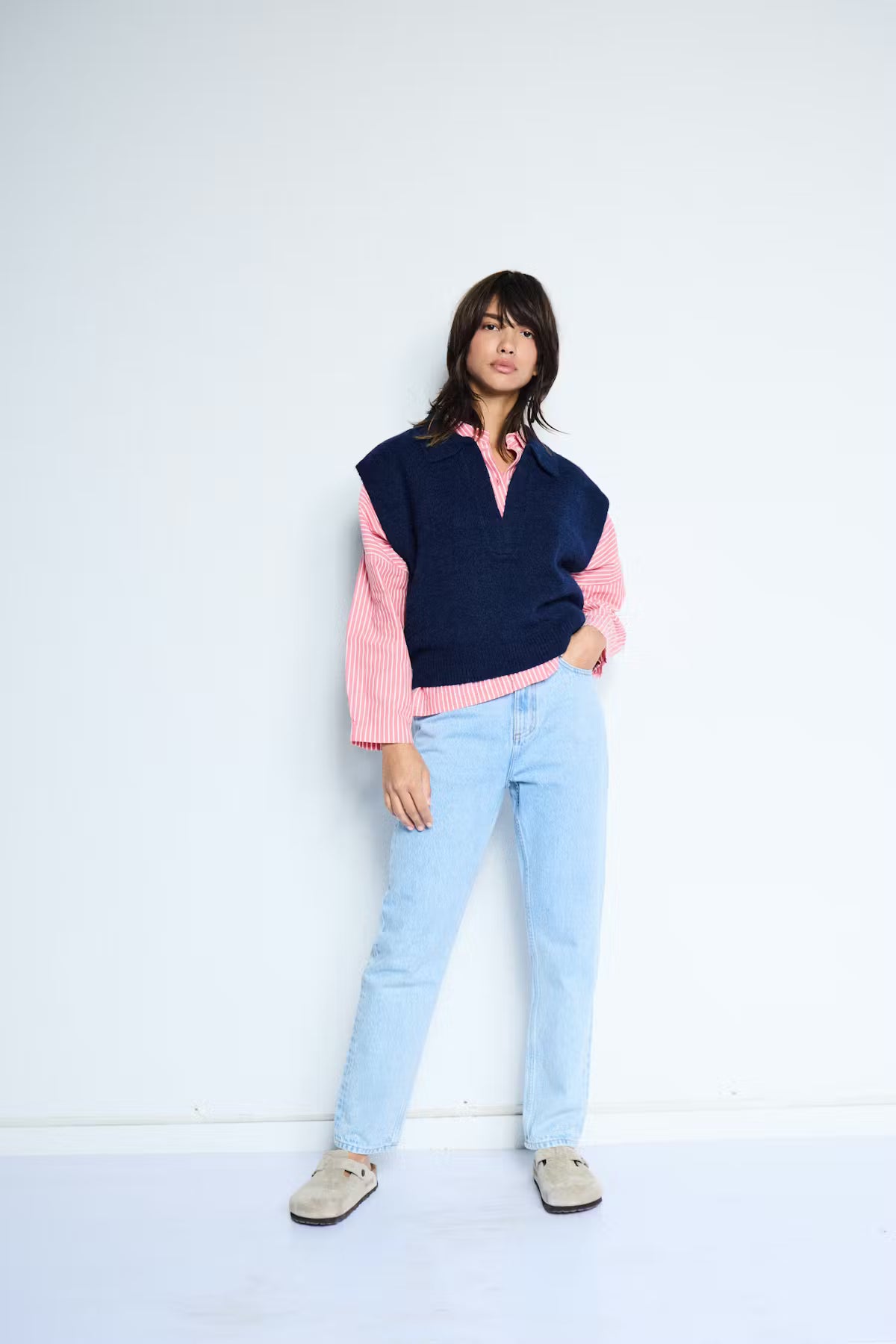 ICHI Povoke Tank Top in Blueprint