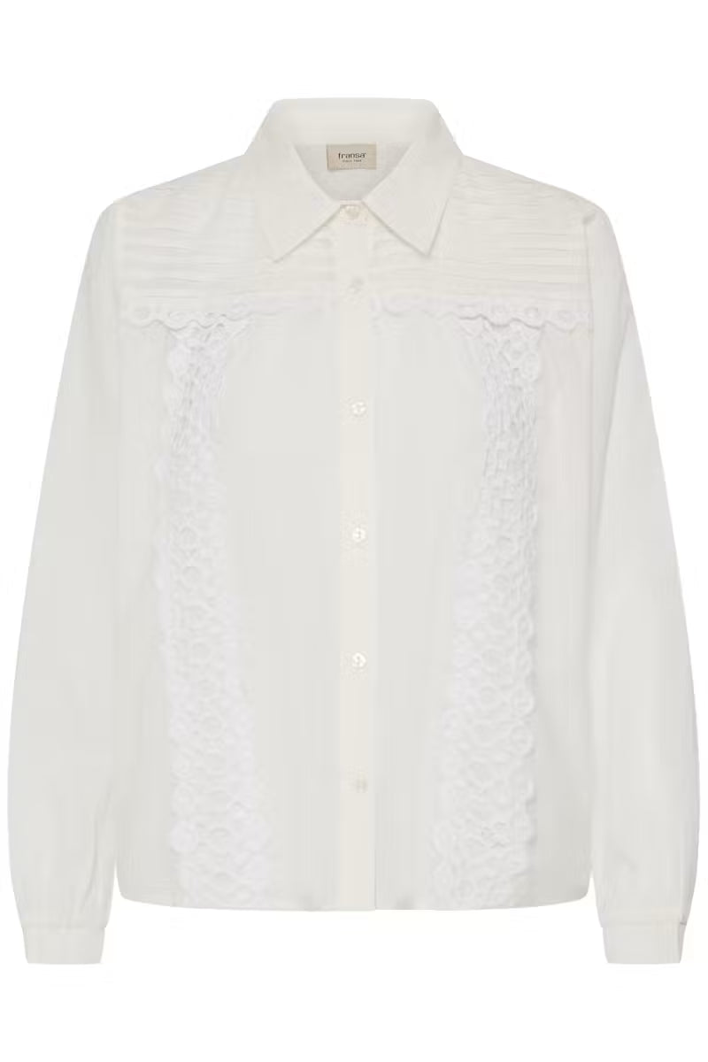 Fransa Lacita Shirt in Blanc De Blanc
