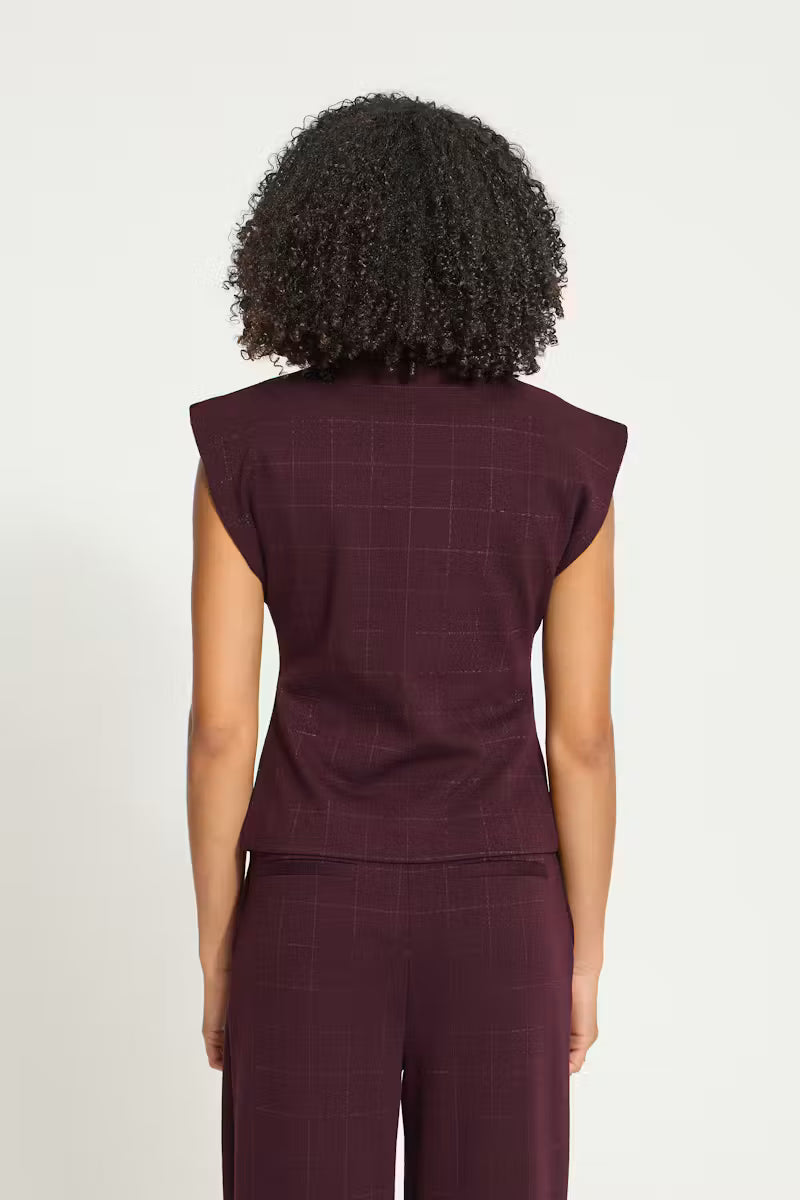 ICHI  Kate Sparkelly Waistcoat in Fudge