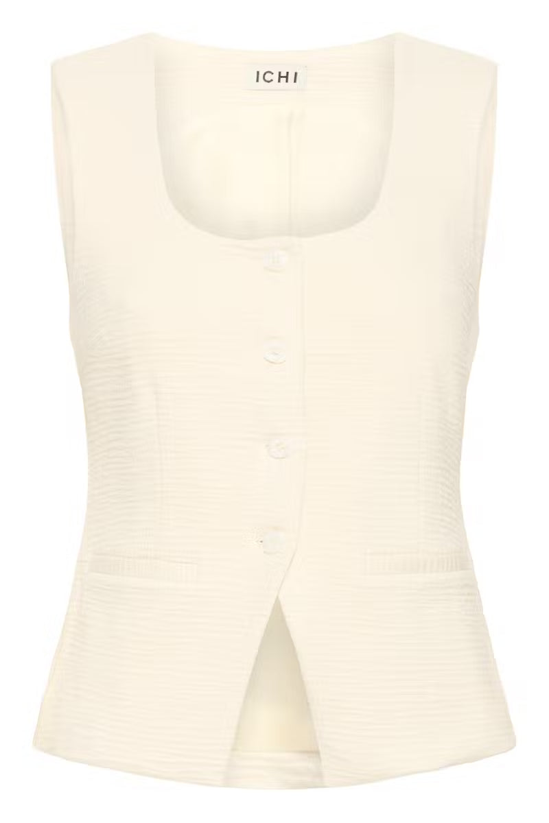 ICHI Kate SS Waistcoat in Almond Milk